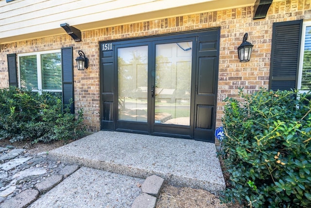 view of exterior entry with french doors