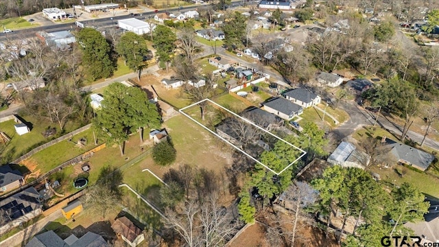 2609 Tulsa St, Tyler, TX 75702 - aerial view of property and surrounding area featuring nearby suburban area