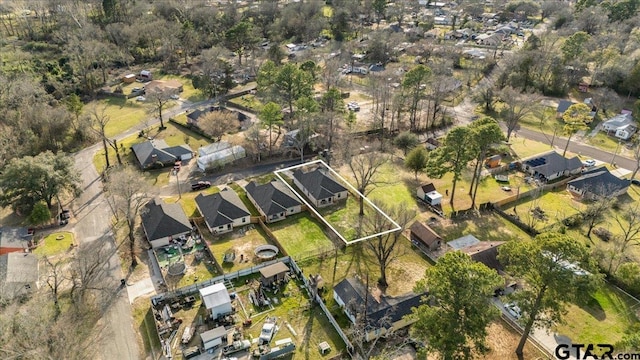 2609 Tulsa St, Tyler, TX 75702 - aerial view of property and surrounding area featuring nearby suburban area