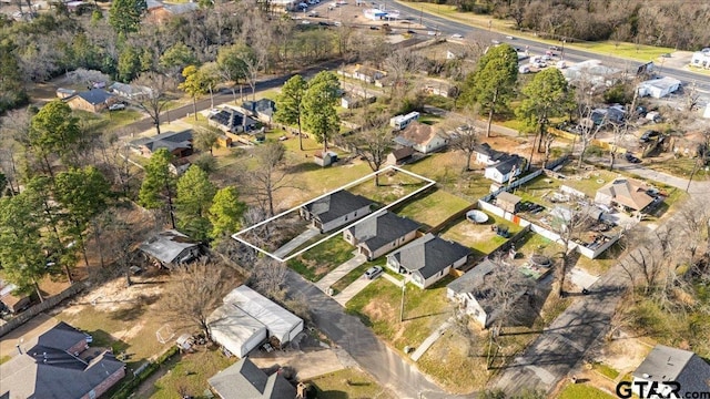 2609 Tulsa St, Tyler, TX 75702 - aerial overview of property's location with nearby suburban area