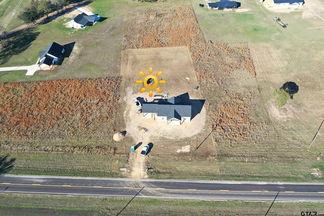 drone / aerial view with a rural view