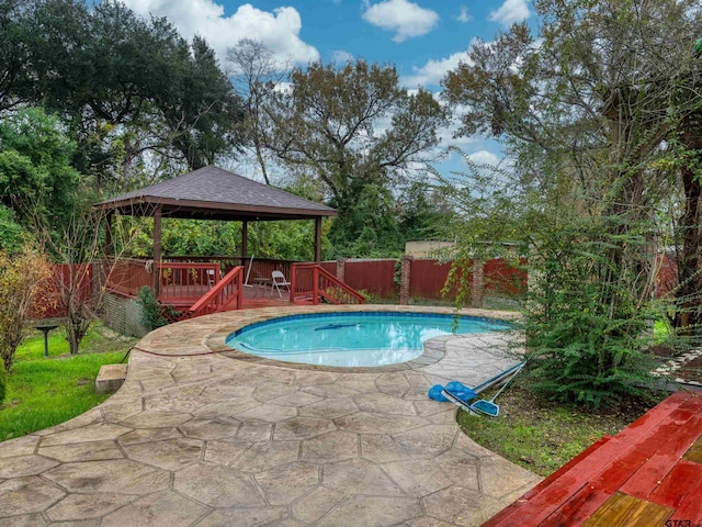 view of pool featuring a gazebo