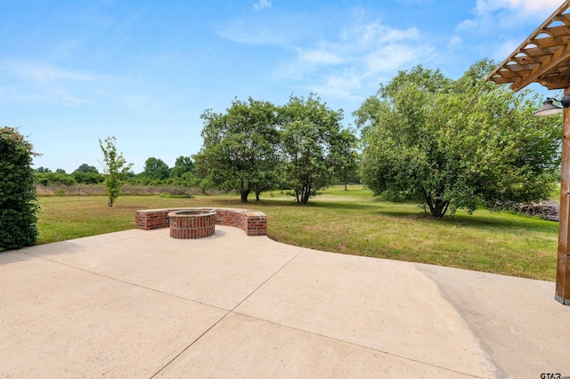1745 County Road 1570, Alba, TX 75410 - view of patio / terrace featuring a fire pit