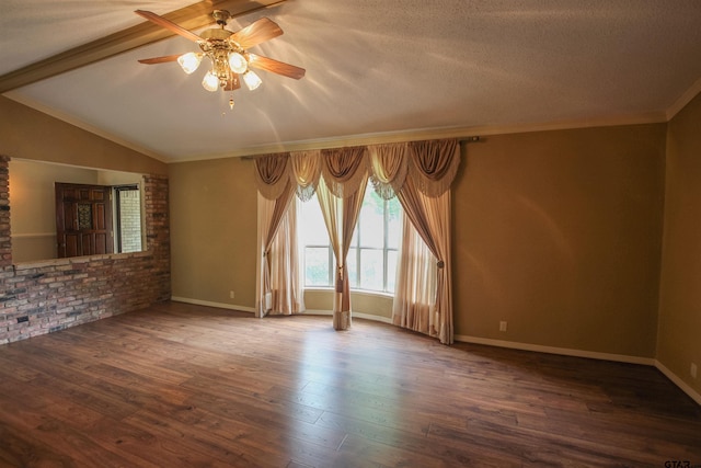 107 Clover Dr, Gun Barrel City, TX 75156 - unfurnished room with ceiling fan, wood finished floors, baseboards, and ornamental molding