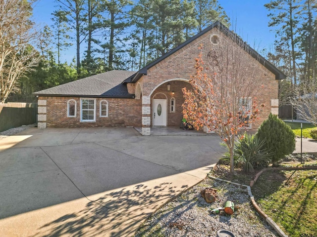 view of front of home with a patio