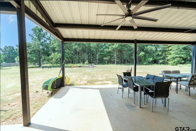 view of patio / terrace with ceiling fan