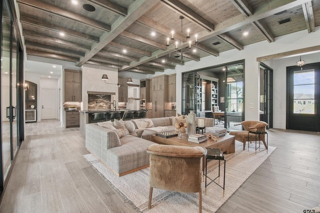3312 Forest Ct, Tyler, TX 75703 - lobby featuring wood ceiling with exposed beams