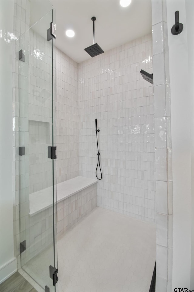 3312 Forest Ct, Tyler, TX 75703 - full bathroom featuring a stall shower and recessed lighting