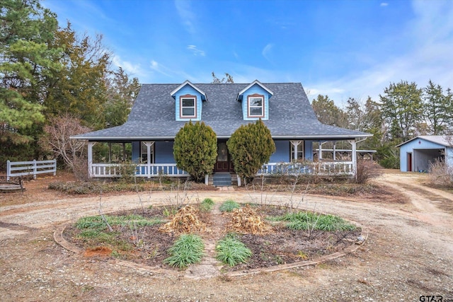 farmhouse-style home with covered porch