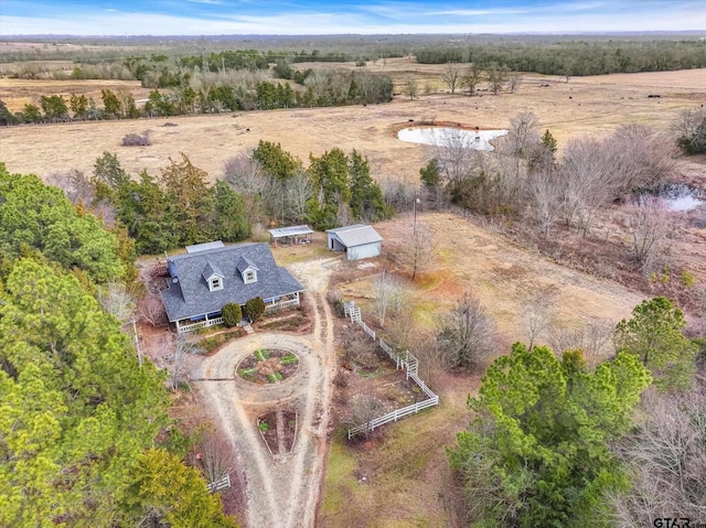 bird's eye view with a rural view