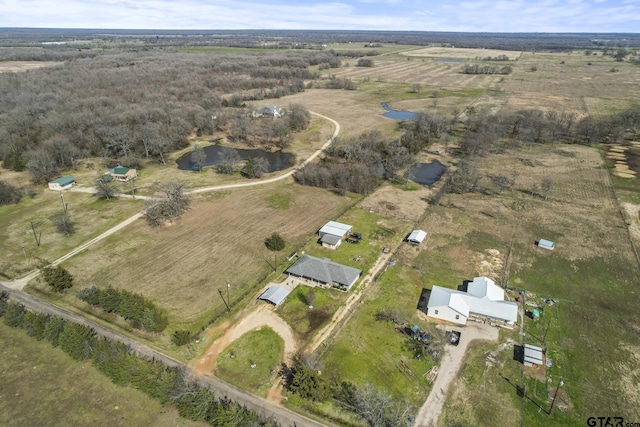 aerial view featuring a rural view