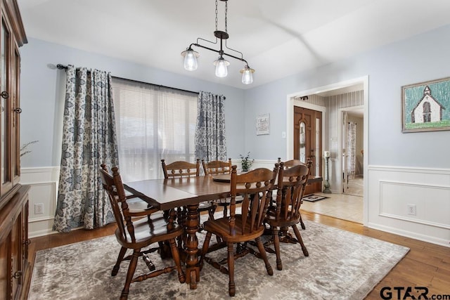 dining area featuring hardwood / wood-style flooring