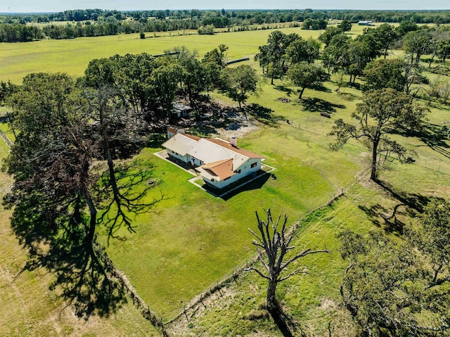 bird's eye view with a rural view