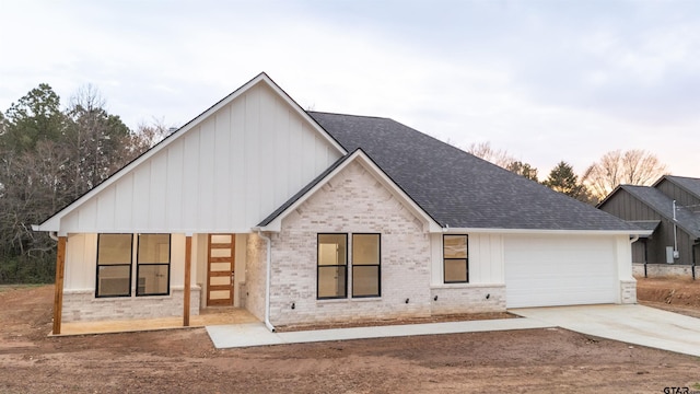 exterior space featuring a garage