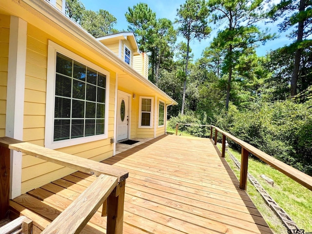 250 Autumn Wood Trl, Holly Lake Ranch, TX 75765 - view of wooden terrace