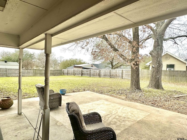 view of patio with a fenced backyard