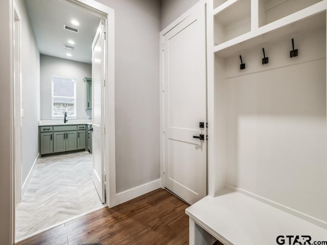 mudroom with sink