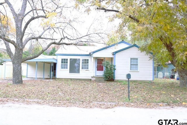 view of single story home