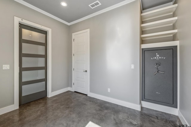1569 Cooks Xing, Tyler, TX 75703 - foyer featuring concrete floors, baseboards, crown molding, and recessed lighting