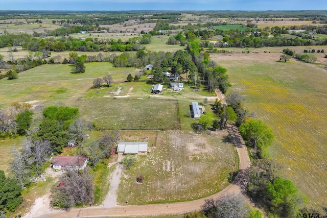 aerial view with a rural view