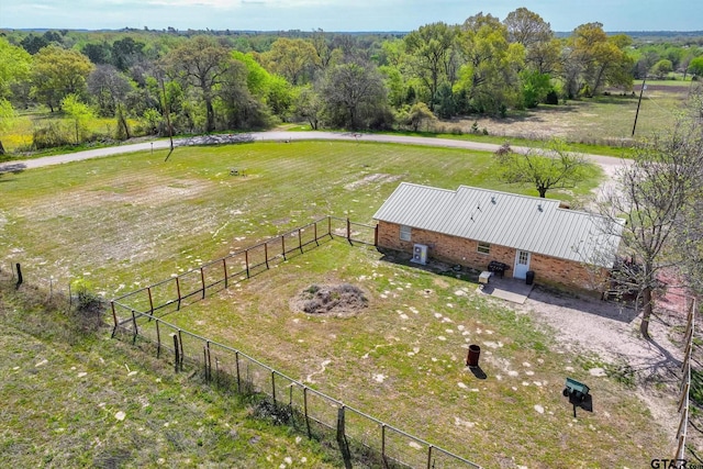 aerial view with a rural view