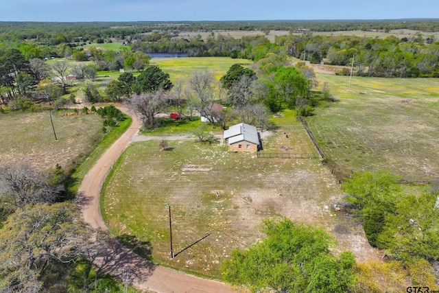 drone / aerial view featuring a rural view