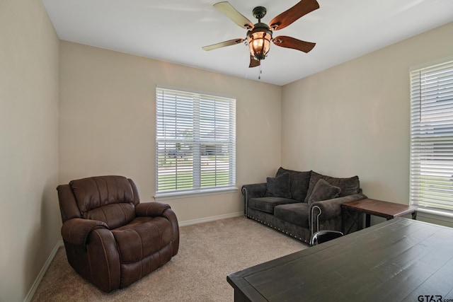 109 Nathan, Chandler, TX 75758 - living area with carpet and a ceiling fan