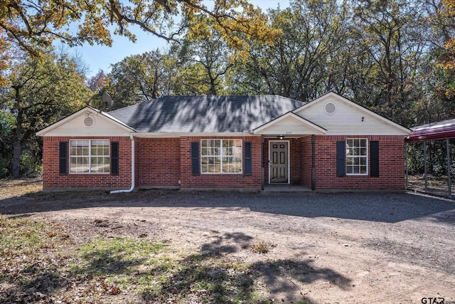 view of single story home