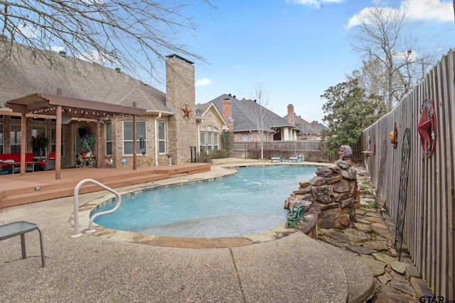 view of pool featuring a deck