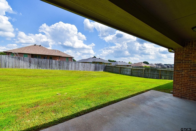 view of yard featuring a patio area