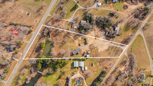 bird's eye view with a rural view