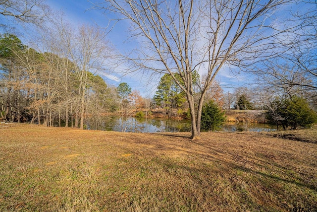 view of yard featuring a water view