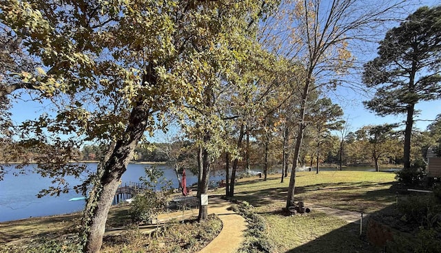 view of property's community with a water view