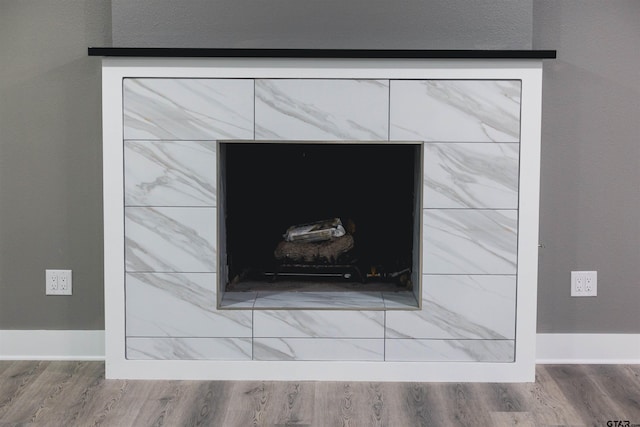interior details with wood finished floors