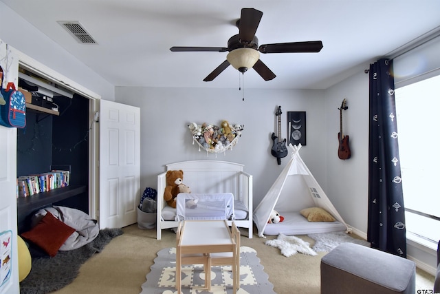 1406 Kingspark Dr, Tyler, TX 75703 - bedroom with carpet flooring and a ceiling fan