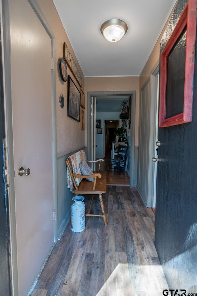 hallway featuring wood finished floors