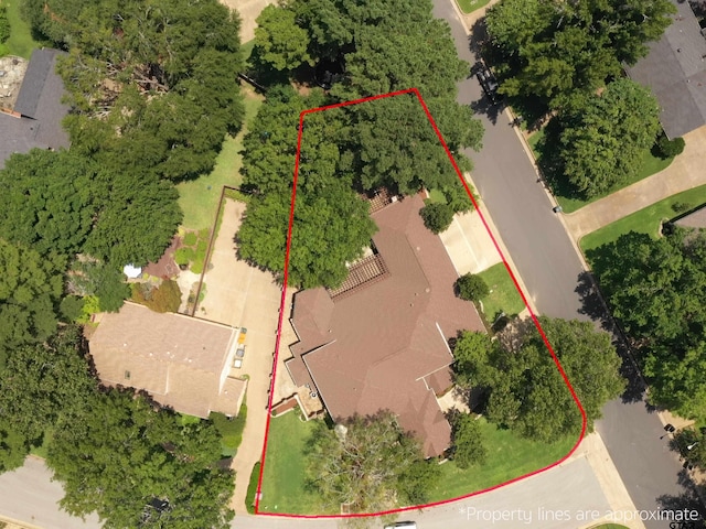 7201 Pinetree Pl, Tyler, TX 75703 - aerial overview of property's location with property boundaries highlighted