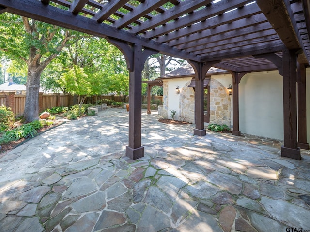 view of patio with a pergola