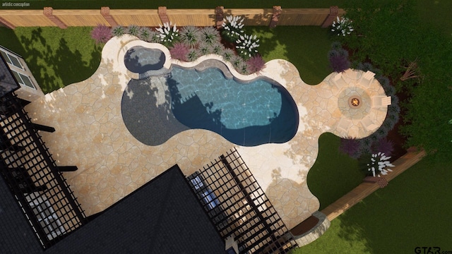 7201 Pinetree Pl, Tyler, TX 75703 - view of swimming pool featuring a patio area and fence