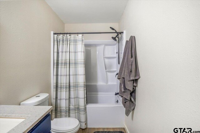 194 Debra Dr, Bullard, TX 75757 - bathroom with toilet, vanity, and shower / bath combo with shower curtain