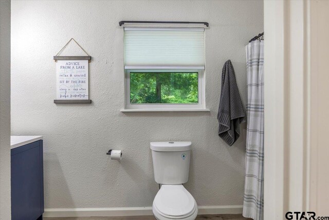 194 Debra Dr, Bullard, TX 75757 - bathroom with toilet, vanity, and a shower with shower curtain