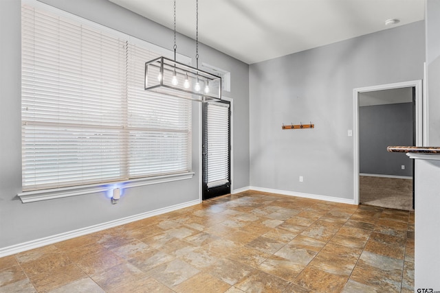 view of unfurnished dining area