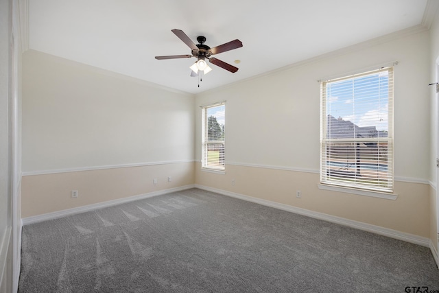 213 Coventry St, Bullard, TX 75757 - carpeted spare room featuring ornamental molding and a ceiling fan