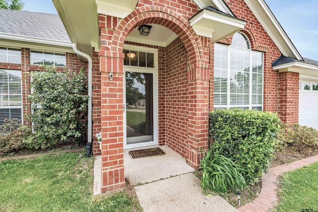 entrance to property with a garage