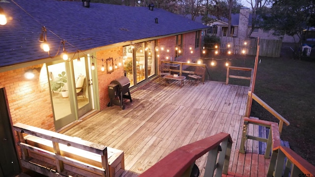 deck with area for grilling