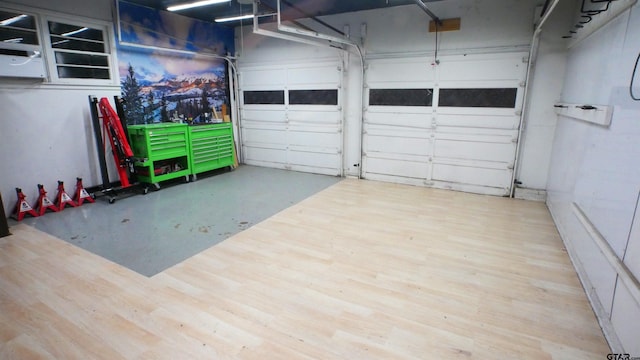 view of garage