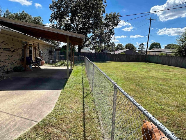 view of yard featuring a patio area