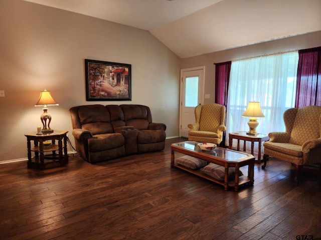 670 Frederick Cir, Flint, TX 75762 - living area with dark wood-style floors and lofted ceiling