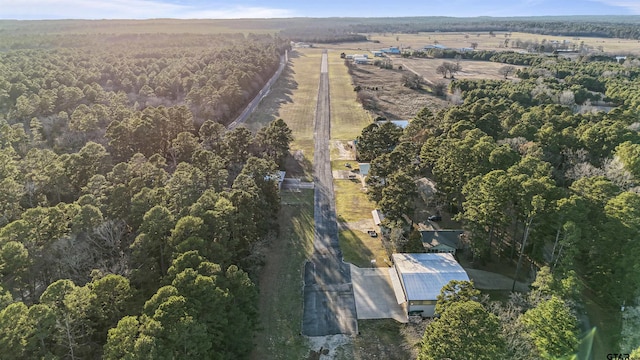 drone / aerial view with a forest view