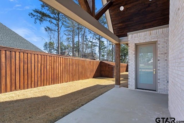 view of patio / terrace featuring a fenced backyard